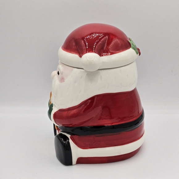 HOLIDAY TIME Christmas Santa Claus with Gingerbread Earthenware Candy/Cookie Jar - Picture 5 of 10